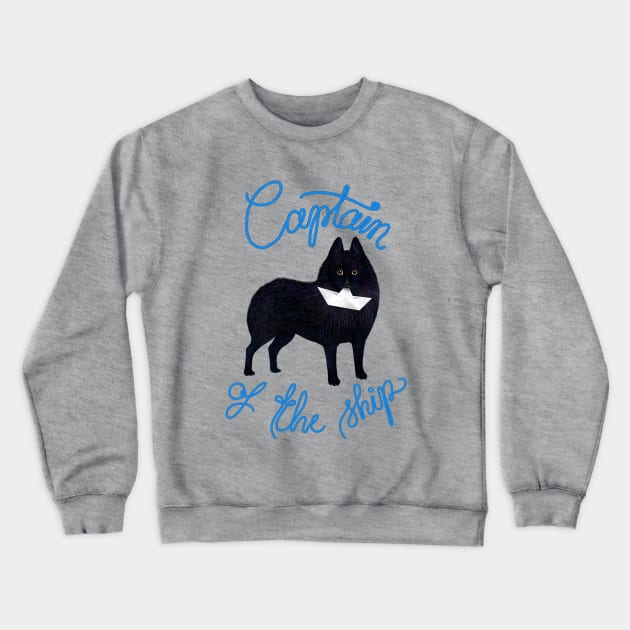 Captain Schipperke Crewneck Sweatshirt by illucalliart